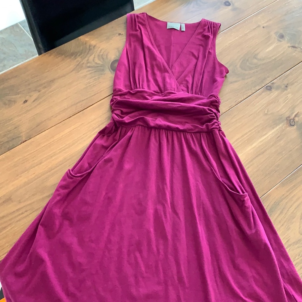 Athleta dress with ruched waist and pockets